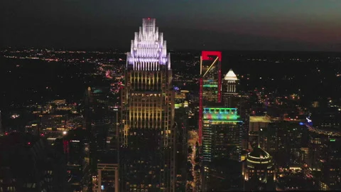 Charlotte Skyline at NIght Vídeos de archivo 138909415