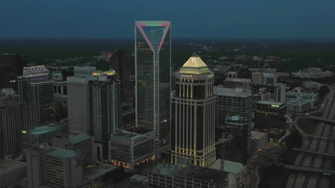 Charlotte Skyline NIght Vídeos de archivo 138909862