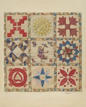 Charlotte Winter, Patchwork Quilt, c 1937 Patchwork Quilt Copyright: xpiem... 스톡 사진