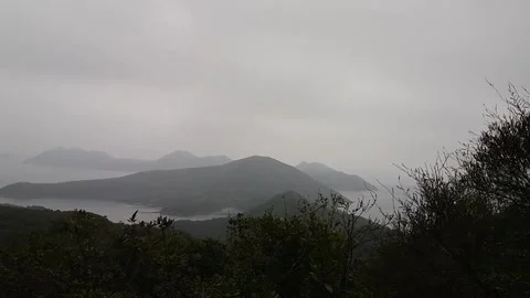 The charm of mist at the top of the hill Stock Footage 242229432