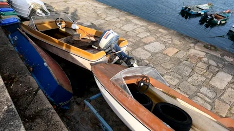 The Charm of an Old Small Boat Stock Footage 278592167