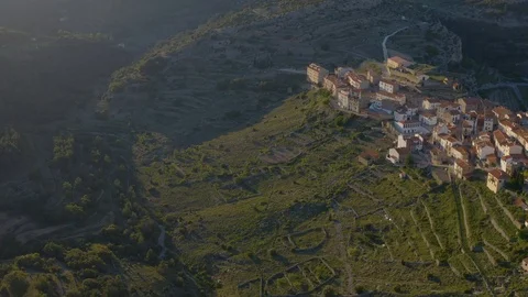 The charmful town of Chodos surrounded by fields Stock Footage 125615925