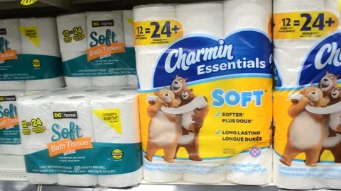 Charmin Essentials and Soft Bath Tissue Available for Purchase 스톡 동영상 135086461