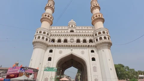 Charminar (Four Minarets), a beautiful mosque, a symbol of Hyderabad, India Stock Footage 310520215