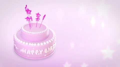 Charming 3D Birthday cake 4K background Stock Footage