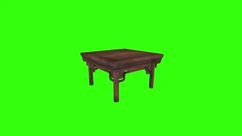 Charming 3D rendering of a wooden table with intricate design features Stock-Footage 297584556