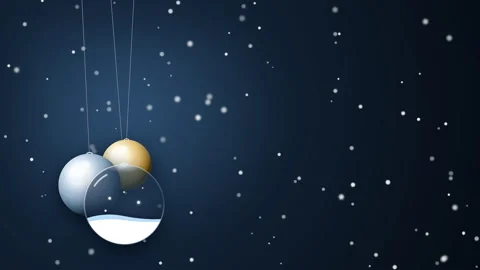 Charming abstract winter backdrop with hanging decorative baubles and gentl.. Stock Footage 347578511