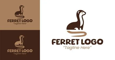Charming and Creative Ferret Logo for Modern Businesses Stock Illustration