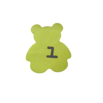 A charming and simple illustration of a lime green gummy bear candy featuri.. Illustrazione stock