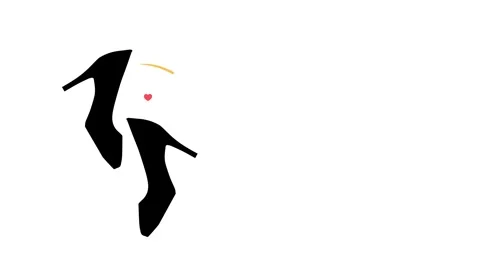 A charming animation features two black high-heeled shoes, a red heart, and.. Stock Footage 336466382