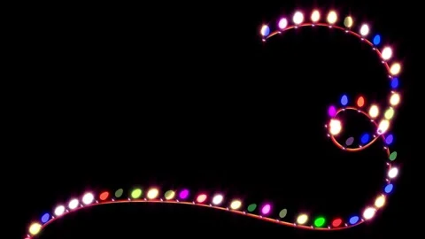 Charming Background Spiral of Multicolored, Twinkling Christmas Lights Stock Footage 309449455