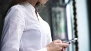 Charming Blond Smart Woman Texting On Her Digital Tablet During Recreation Time Stock Footage