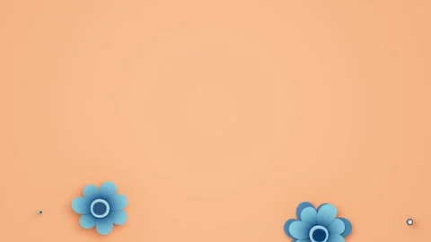 Charming Blue Flower Frame. Decorative Floral Arrangement Stock Footage 186893907
