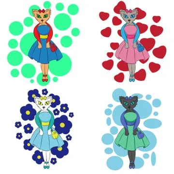 Charming Cat Stock Illustration