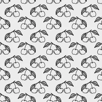 Charming cherry pattern design for textile and packaging applications Stock Illustration