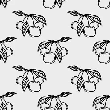 Charming cherry pattern ideal for textiles and wrapping paper design Stock Illustration