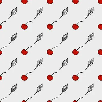 Charming cherry pattern for textile and wrapping paper designs Stock Illustration