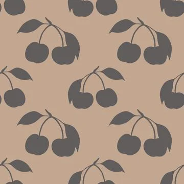 Charming cherry pattern in watercolor for textile and wrapping design Stock Photos