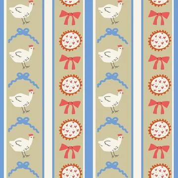 Charming cottage decor patterns for creative designs and crafts Stock Illustration