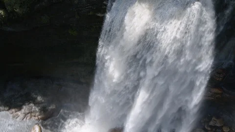 Charming Creek Waterfall Close-Up (Drone) Stock Footage 86502918