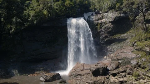 Charming Creek Waterfall (Drone) Stock Footage 86502826