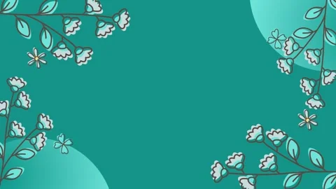 Charming Cute Animation Floral Pattern Backdrop Stock Footage 302255005