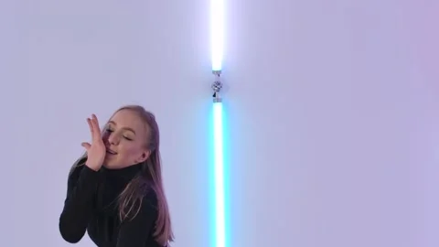 Charming dancer in black leotard performing acrobatic contemp dance elements Stock Footage 147549663