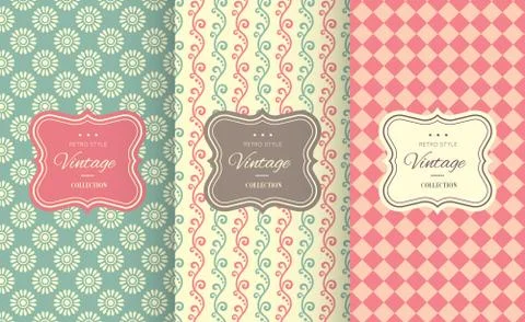 Charming different vector seamless patterns Stock Illustration