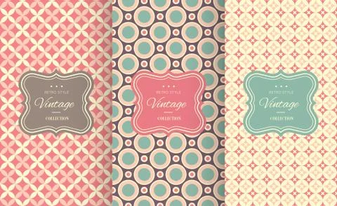 Charming different vector seamless patterns Stockillustratie
