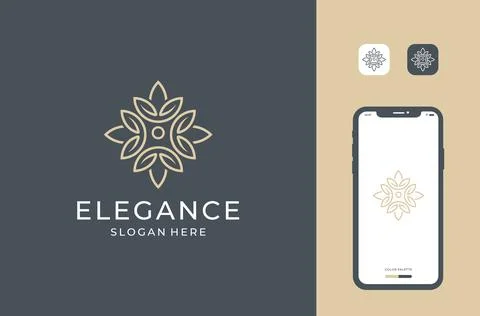 Charming flower logo design Stock Illustration