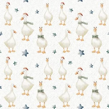 Charming geese pattern design for seamless textile and wallpaper decor Illustrazione stock