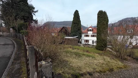 Charming German Town View from a Hill - Rooftops, Streets, and Greenery on a Clo Stock Footage 302840971