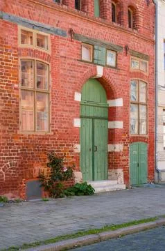Charming Historic Red Brick Facade Stock Photos