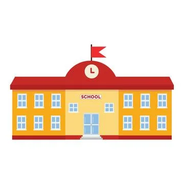 Charming Illustration of School Building Ilustración de archivo