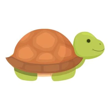 Charming illustration of a smiling cartoon turtle with a vibrant shell, perfect Illustrazione stock