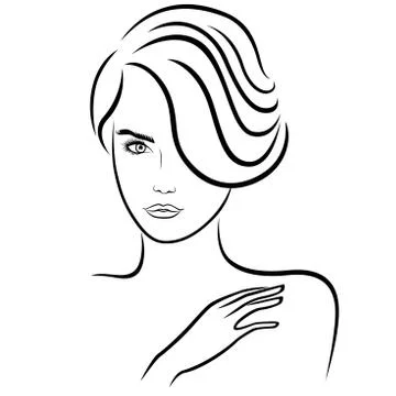 Charming lady with sensual face Stock Illustration