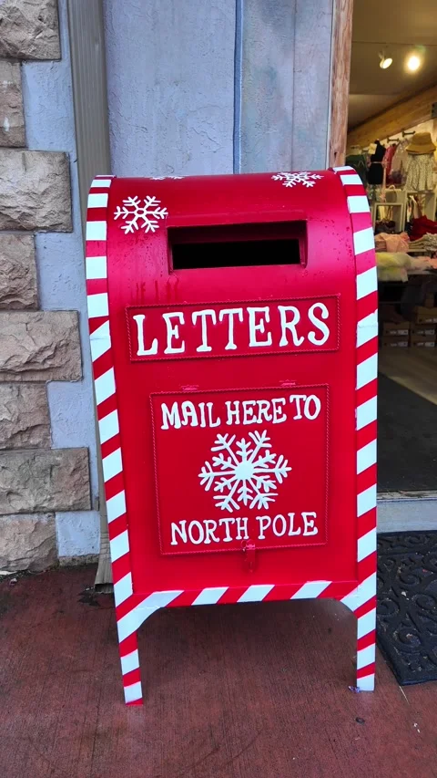A charming "Letters to Santa" mailbox. Stock Footage 338315152