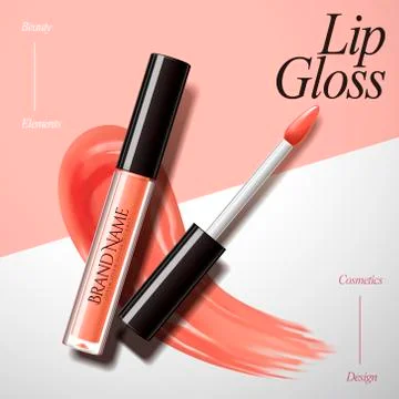 Charming lip gloss design elements Illustrazione stock