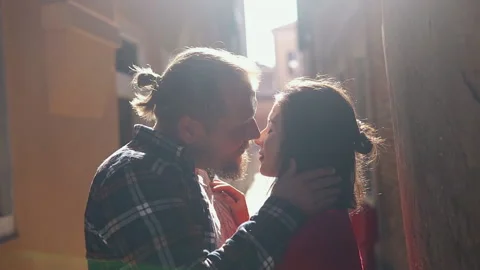 Charming lovers spending their vacation in the most romantic city of Italy Video stock 130973573