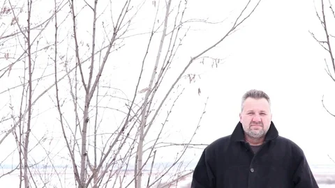 Charming Man Portrait, Winter Time Stock Footage 100767988