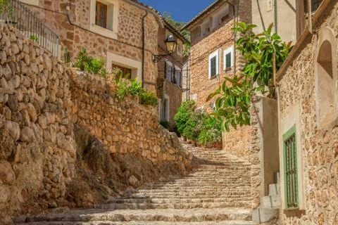 Charming medieval street Stock Photos