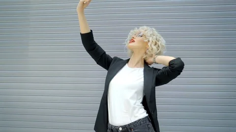 Charming model making selfie outdoor Video stock 85994331