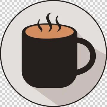 Charming mug icon, featuring a sleek flat design Stock Illustration