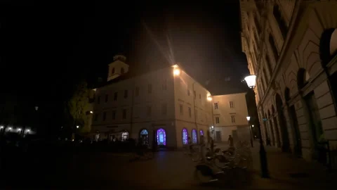 Charming old building on a city square in Ljubljana, Slovenia Stock Footage 346240628