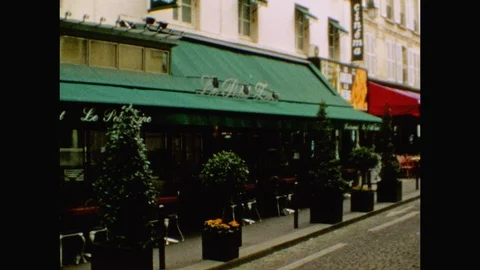 Charming Paris Cafe-Super 8-Paris Stock Footage 128535821