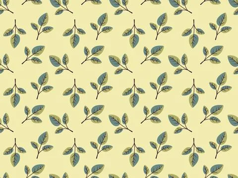 Charming pastel yellow background adorned with a repeating pattern of styli.. Stock Illustration