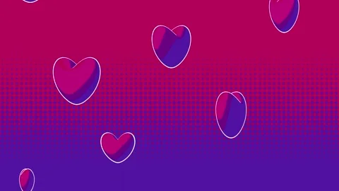 Charming pattern of hearts scattered on a gradient background Stock-Footage 280642198