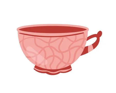 Charming Pink Tea Cup featuring an Elegant and Sophisticated Design for Stock Illustration