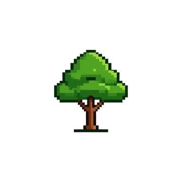 Charming pixelated tree artwork showcasing a digital recreation of nature a.. Illustrazione stock