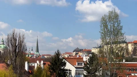 Charming Prague in Springtime. Stock video. 4K Stock Footage 237704340